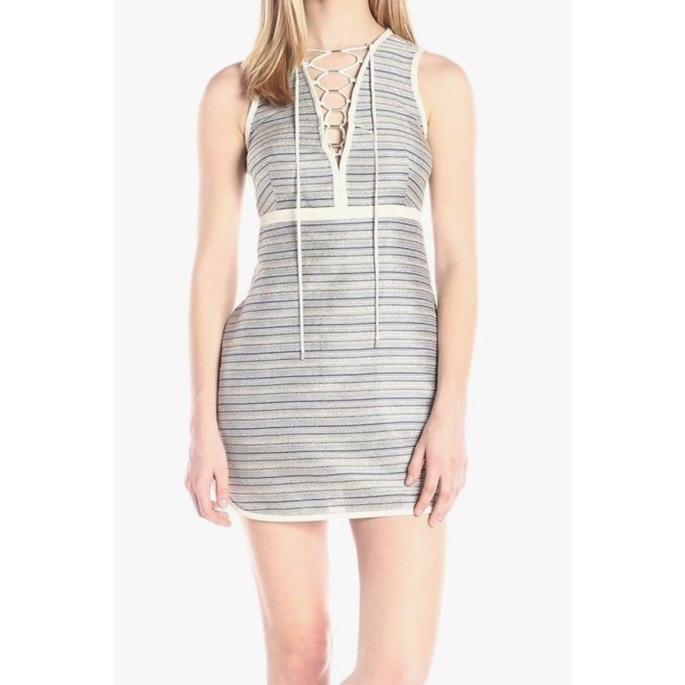 RACHEL ZOE‎ Revolve Amalia Dress Wm 6 Blue Stripe Nautical Coastal Beach Cover